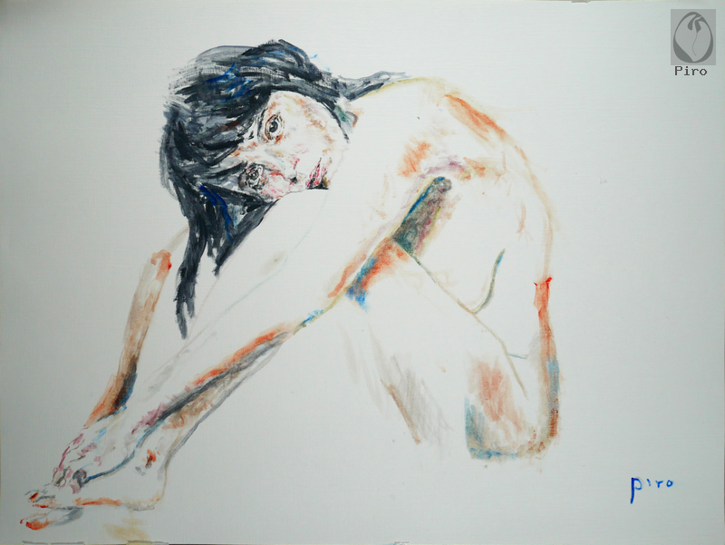 oil on paper - olio su carta di Piro